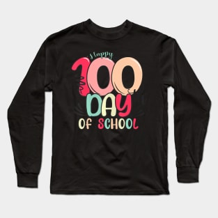 Happy 100Th Day Of School 100 Days Of School Teacher Kids Long Sleeve T-Shirt